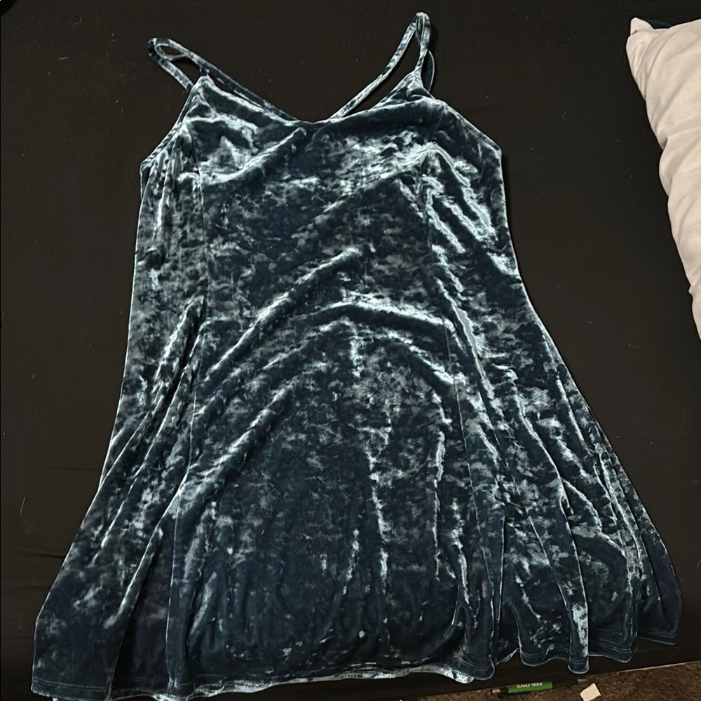Velvet Slip Dress in Dark Teal